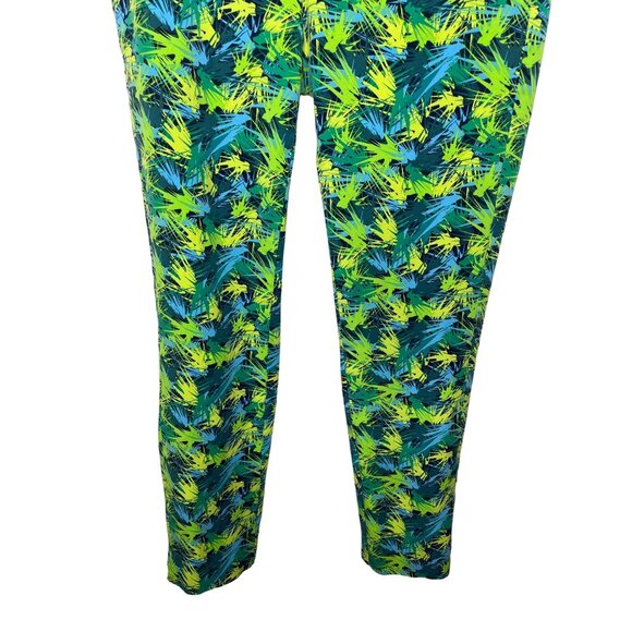 Soft Surroundings Womens S Ankle Pants Blue Green Print Pull On Stretch Casual - Picture 3 of 13